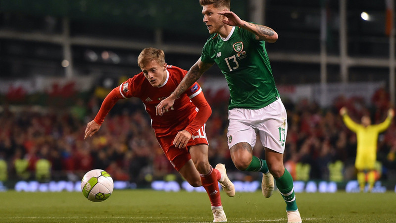 Tackle during a Football Association of Ireland match